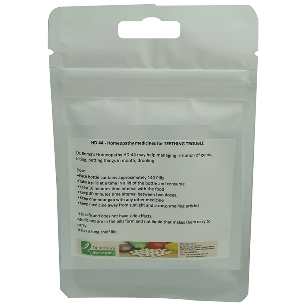 Dr. Romas Homeopathy HD-44 Teething Troubles, 2 Bottles of 2 Dram packet of 2 bottles