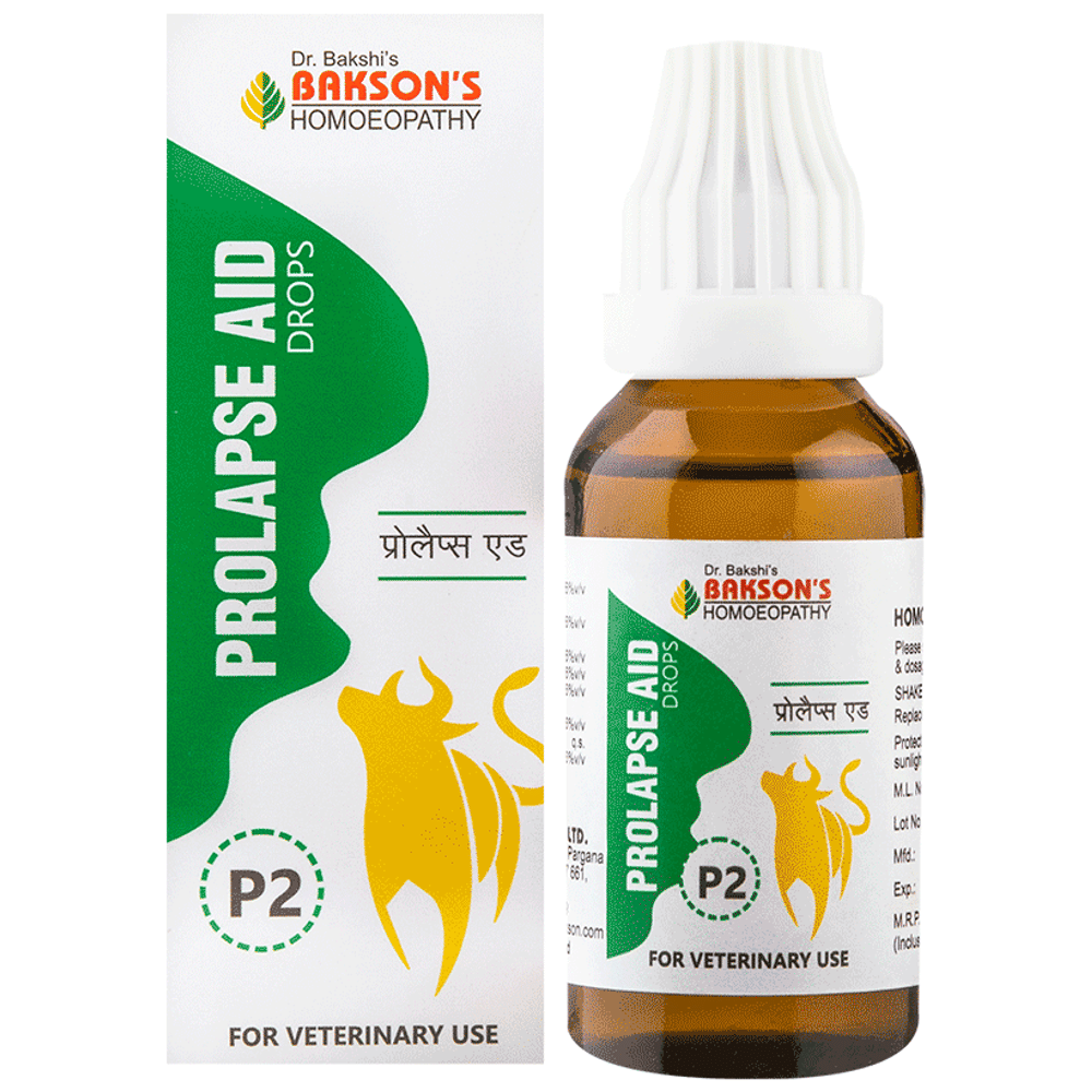 Bakson's Homeopathy Prolapse Aid (P2) Drop for Veterinary Use bottle of 30 ml Drop