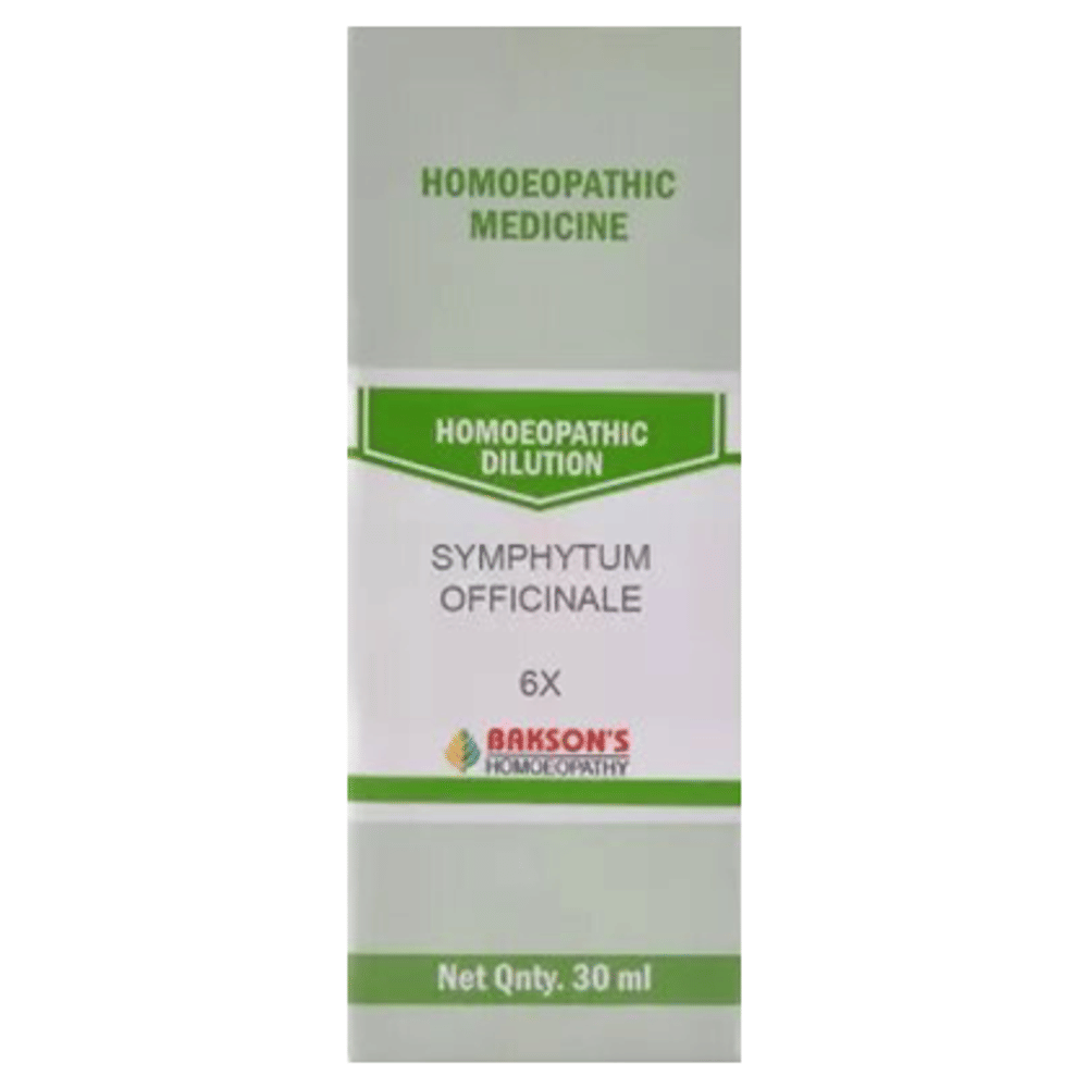 Bakson's Homeopathy Symphytum Officinale Dilution 6X bottle of 30 ml Dilution Bakson's Homeopathy Symphytum Officinale Dilution 6X bottle of 30 ml Dilution