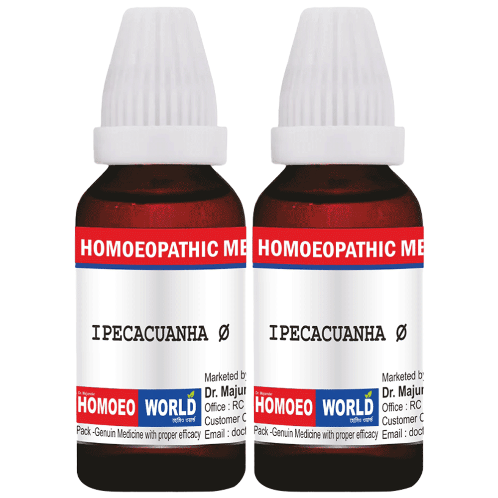 Dr. Majumder Homeo World Ipecacuanha Mother Tincture (30ml Each) Q combo pack of 2 bottles