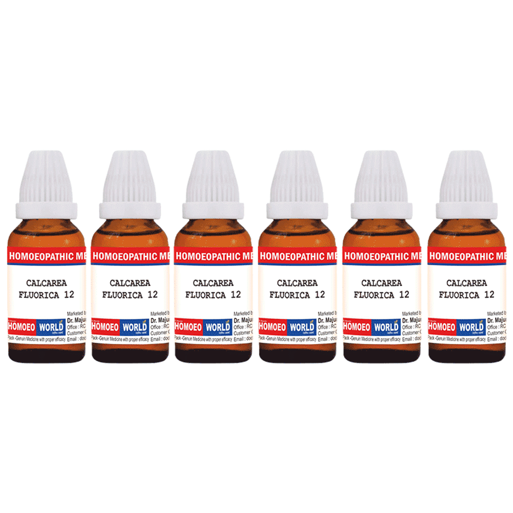 Dr. Majumder Homeo World Calcarea Fluorica Dilution(30ml Each) 12 CH combo pack of 6 Packs