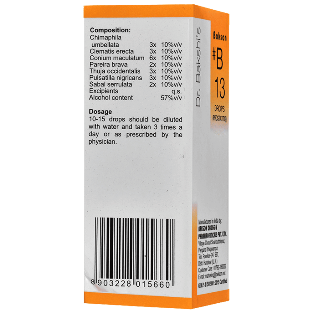 Bakson B13 Prostatitis Drop bottle of 30 ml Drop