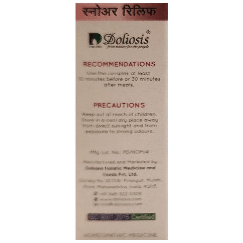 Doliosis D9 Snore Relief Liquid Complex bottle of 30 ml Drop