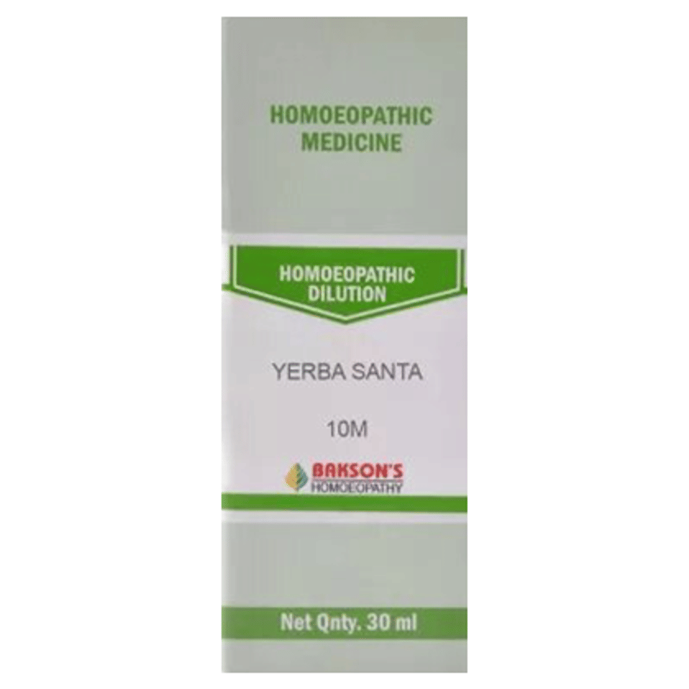 Bakson's Homeopathy Yerba Santa  Dilution 10M bottle of 30 ml Dilution