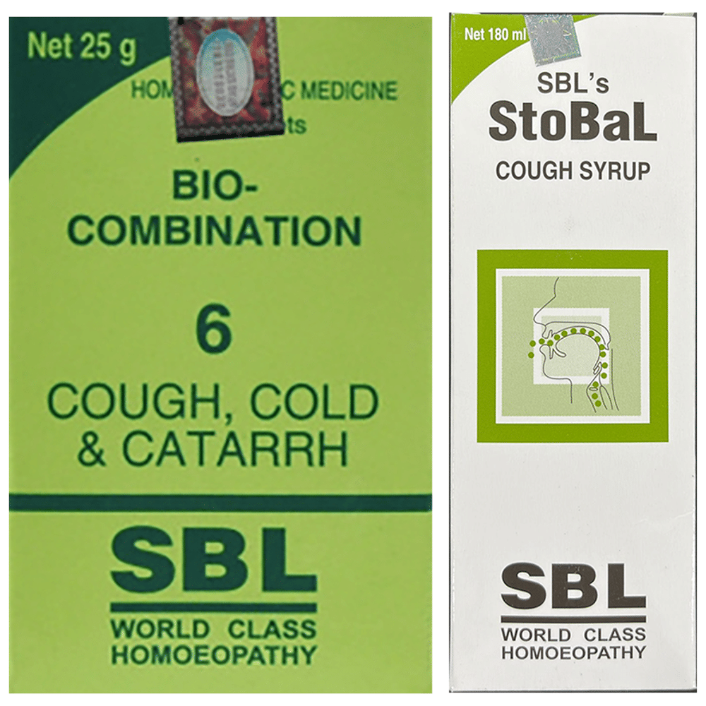 SBL Combo Pack of Stobal Cough Syrup (180ml) & Bio-Combination 6 Tablet (25gm) combo pack of 2 units