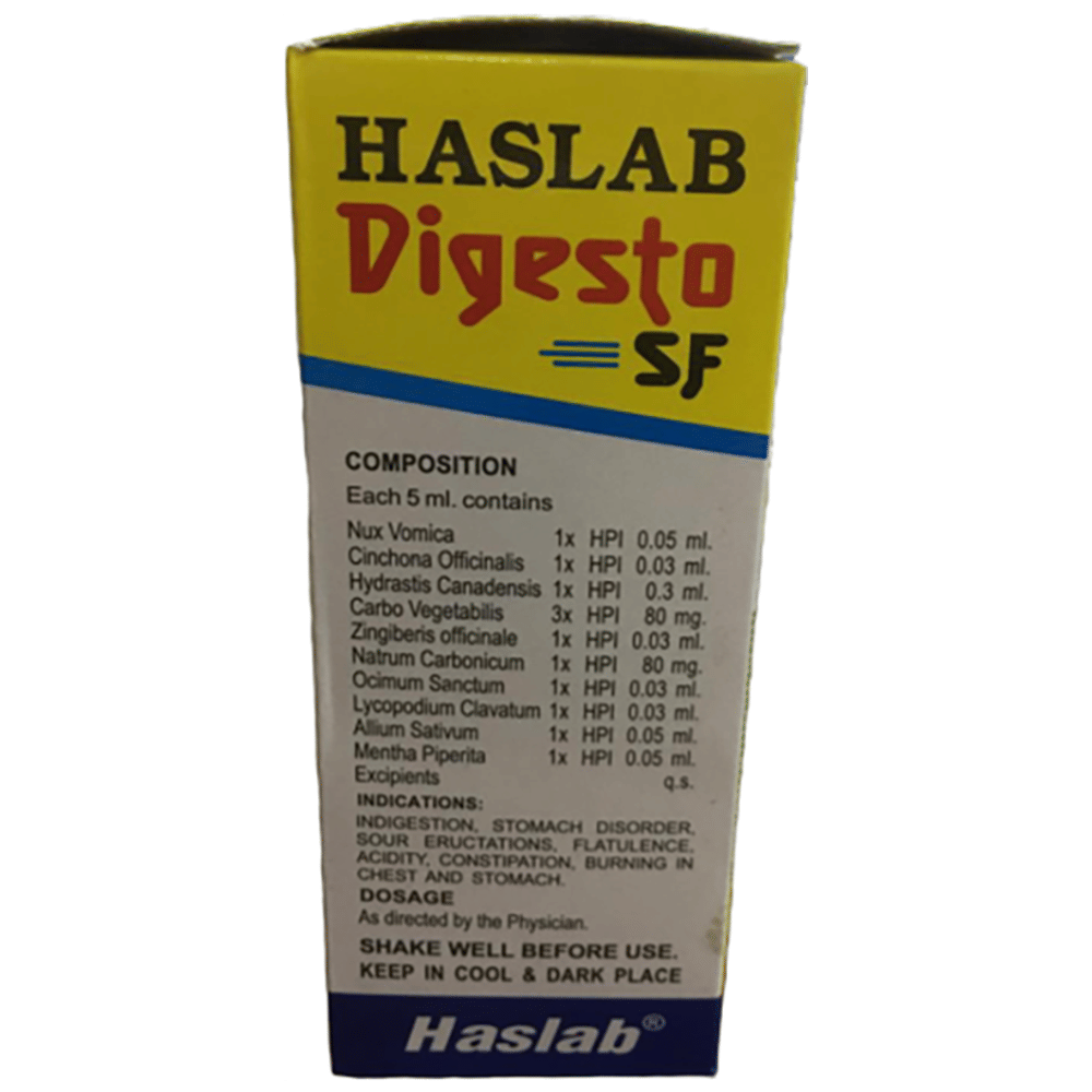 Haslab Digesto Syrup Sugar Free bottle of 115 ml Syrup