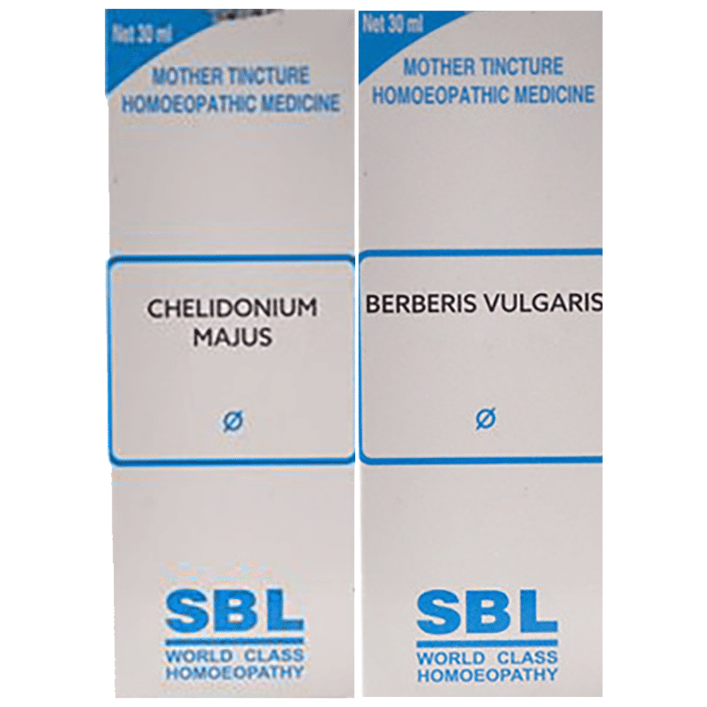 Combo Pack of SBL Berberis Vulgaris Mother Tincture Q & SBL Chelidonium Majus Mother Tincture Q (30ml Each) combo pack of 2 bottles