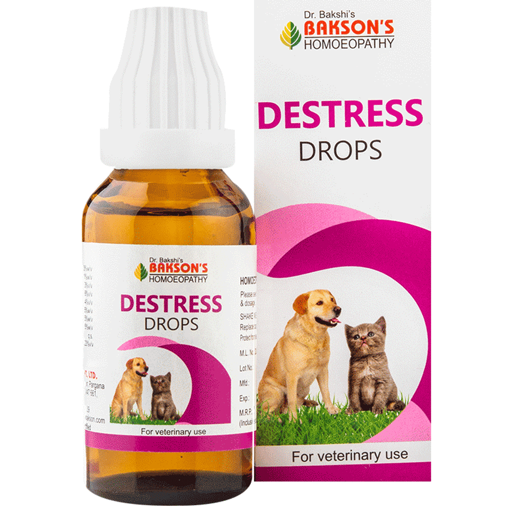 Bakson's Homeopathy Distress Drop for Veterinary Use bottle of 30 ml Drop