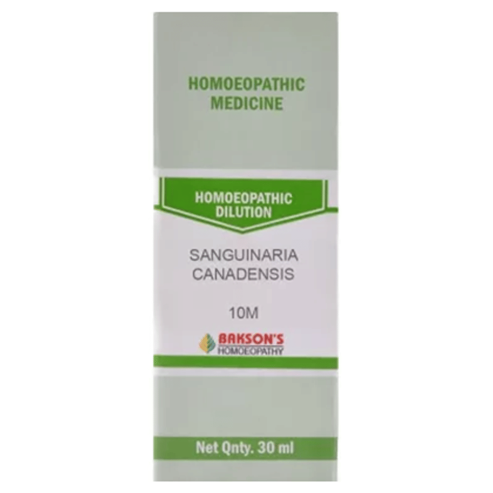 Bakson's Homeopathy Sanguinaria Canadensis Dilution 10M bottle of 30 ml Dilution