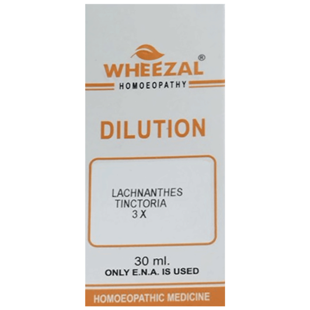 Wheezal Lachnanthes Tinctoria Dilution 3X bottle of 30 ml Dilution