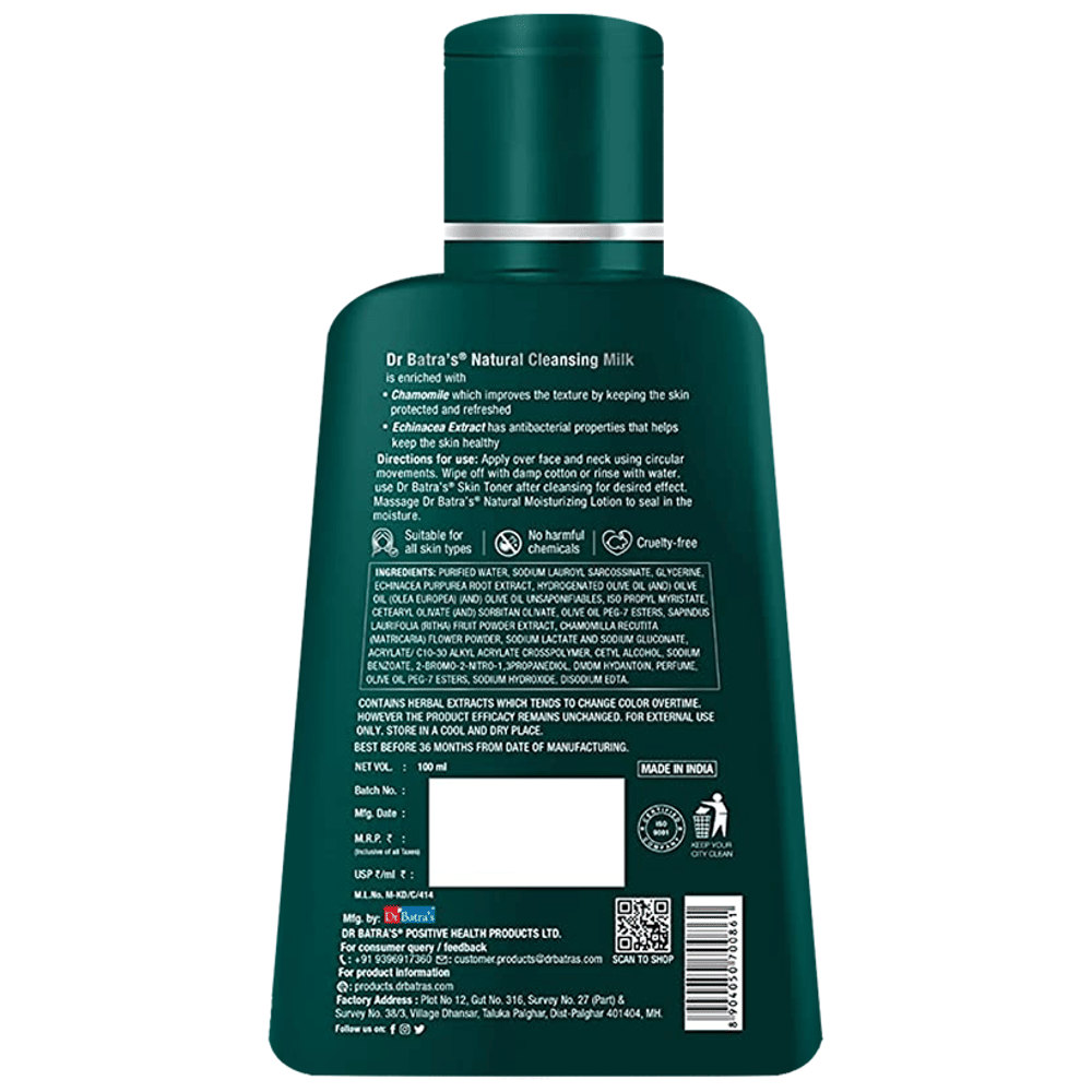Dr Batra's Natural Cleansing Milk bottle of 100 ml Lotion Dr Batra's Natural Cleansing Milk bottle of 100 ml Lotion