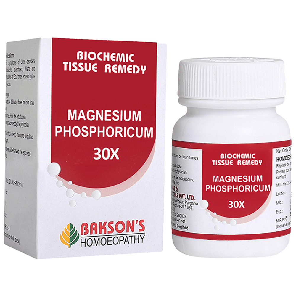 Bakson's Homeopathy Magnesium Phosphoricum Biochemic Tablet 30X bottle of 250 biochemic tablets