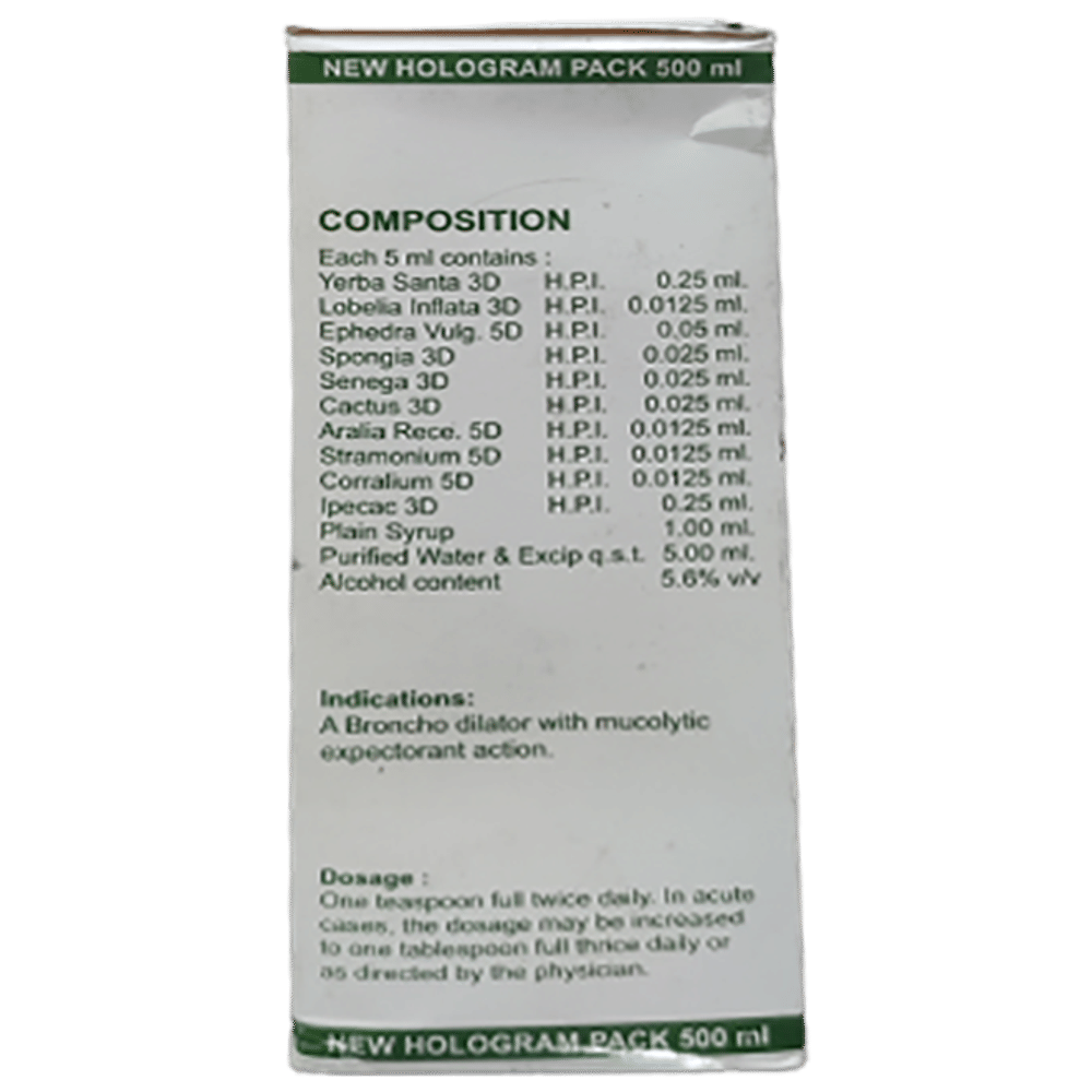 Dr. Wellmans Astha+Cure Expectorant bottle of 500 ml Expectorant