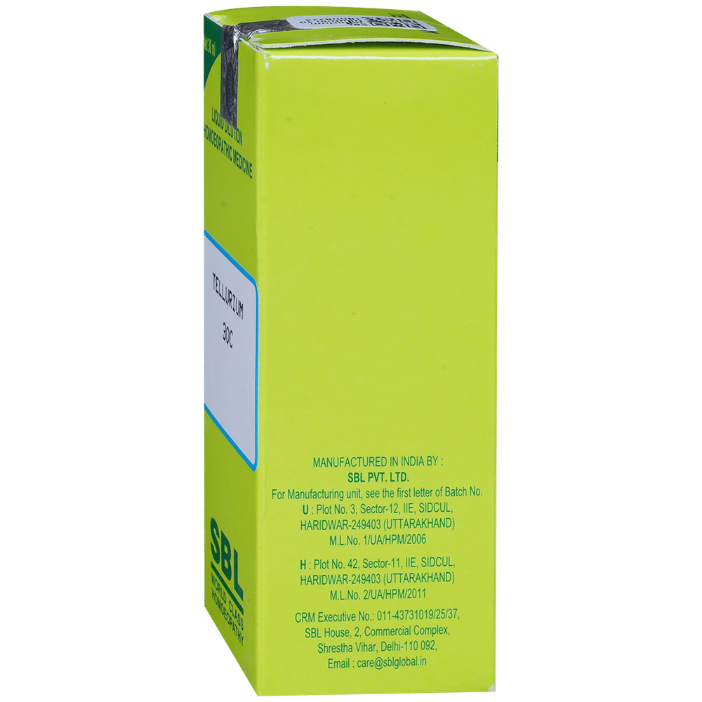 SBL Tellurium Dilution 30 CH bottle of 30 ml Dilution SBL Tellurium Dilution 30 CH bottle of 30 ml Dilution