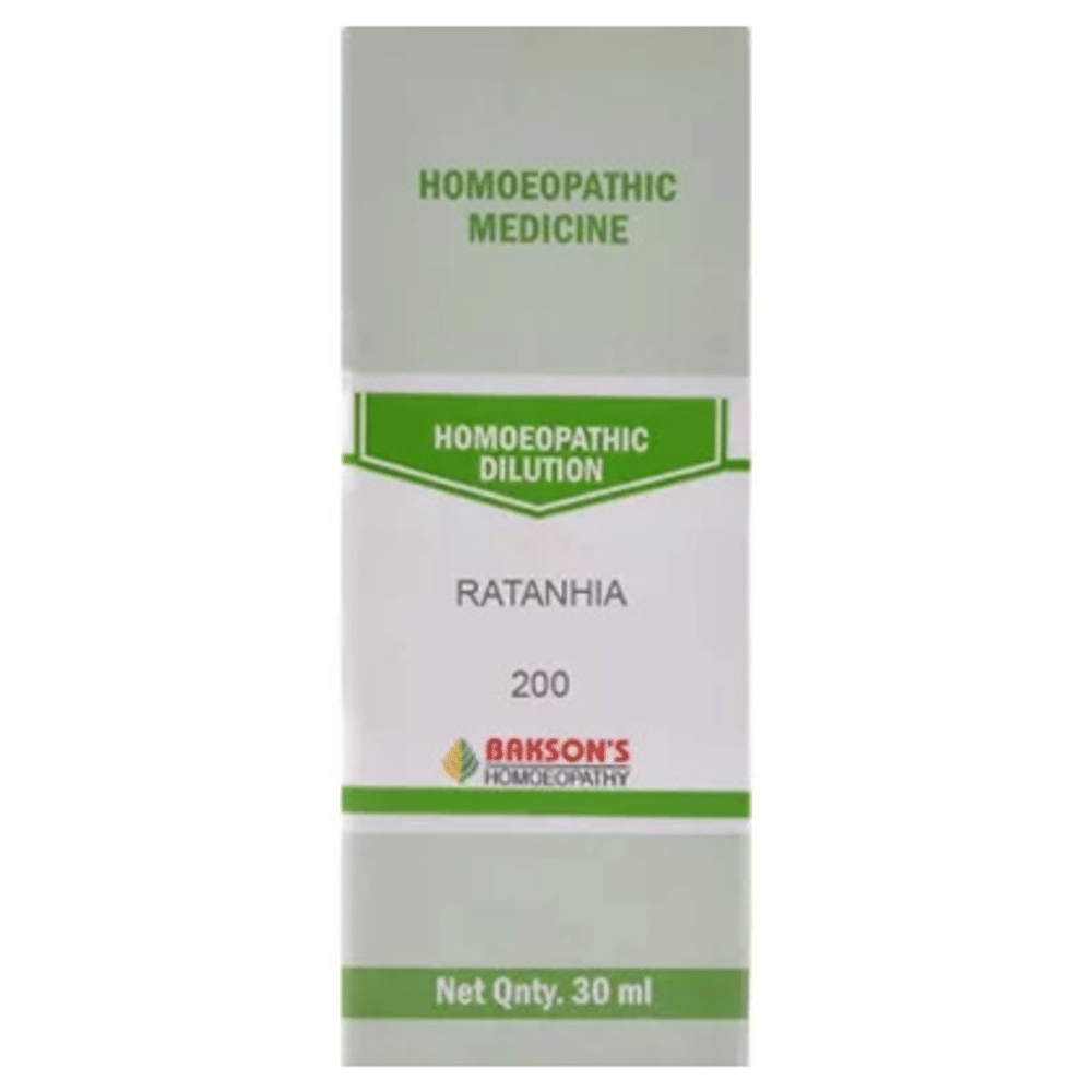 Bakson's Homeopathy Ratanhia Dilution 200 bottle of 30 ml Dilution