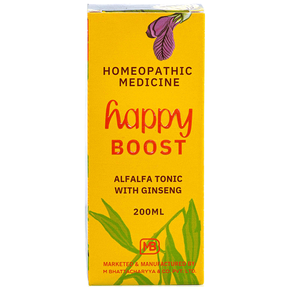 MB Happy Boost Alfalfa Tonic with Ginseng bottle of 200 ml Tonic