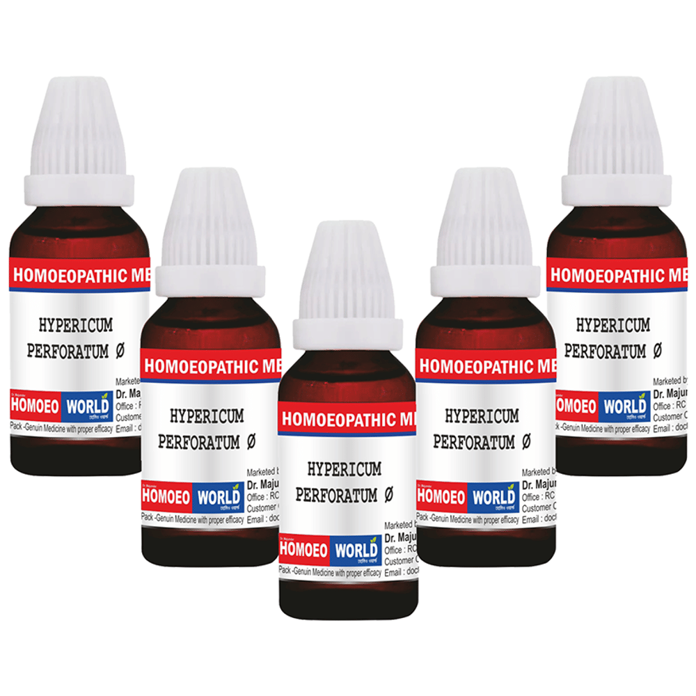 Dr. Majumder Homeo World Hypericum Perforatum Mother Tincture (30ml Each) Q combo pack of 6 bottles