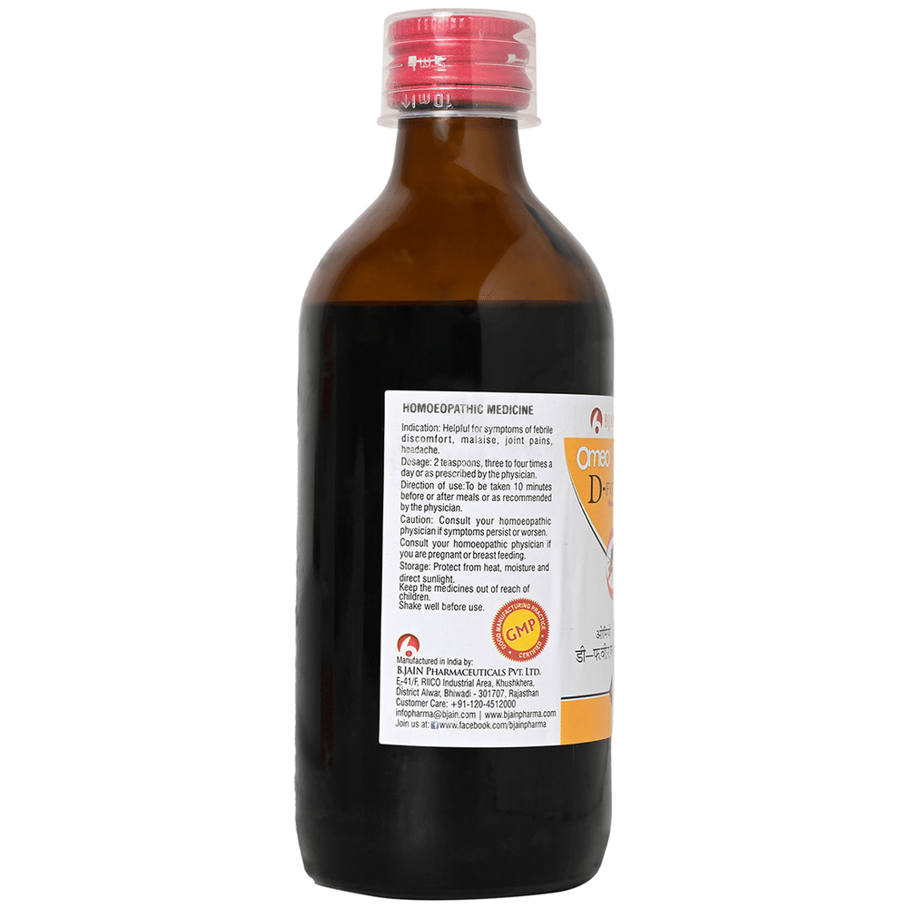 Bjain Omeo D-FVR Plus Syrup bottle of 500 ml Syrup