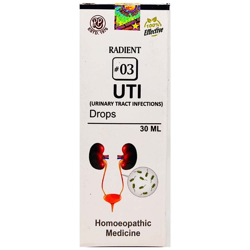 Radient 3 UTI (Urinary Tract Infections) Oral Drops bottle of 30 ml Oral Drops