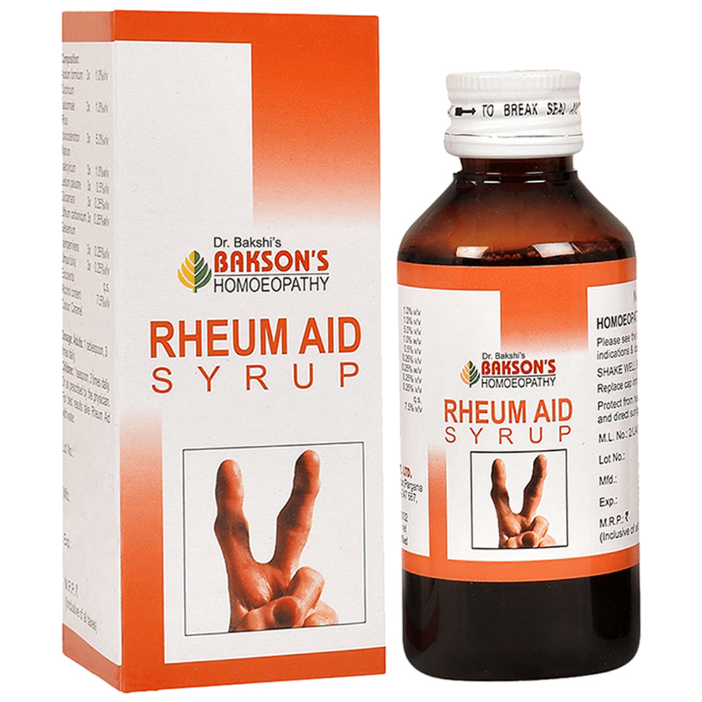 Bakson's Homeopathy Rheum Aid Syrup Homeopathic Medicine bottle of 115 ml Syrup
