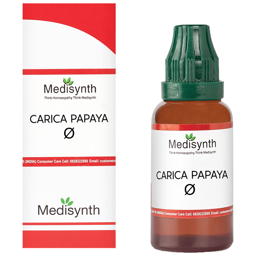 Medisynth Carica Papaya Q bottle of 30 ml Mother Tincture