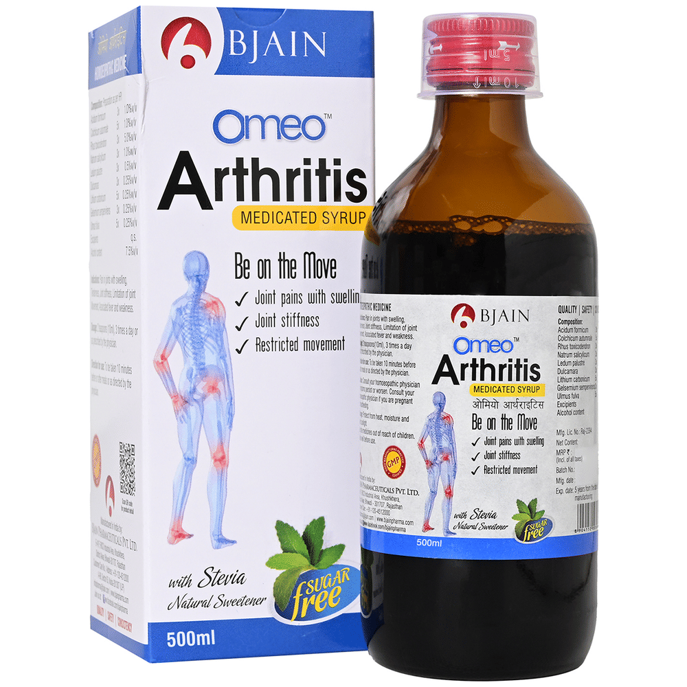 Bjain Omeo Arthritis Sugar Free Syrup bottle of 500 ml Syrup