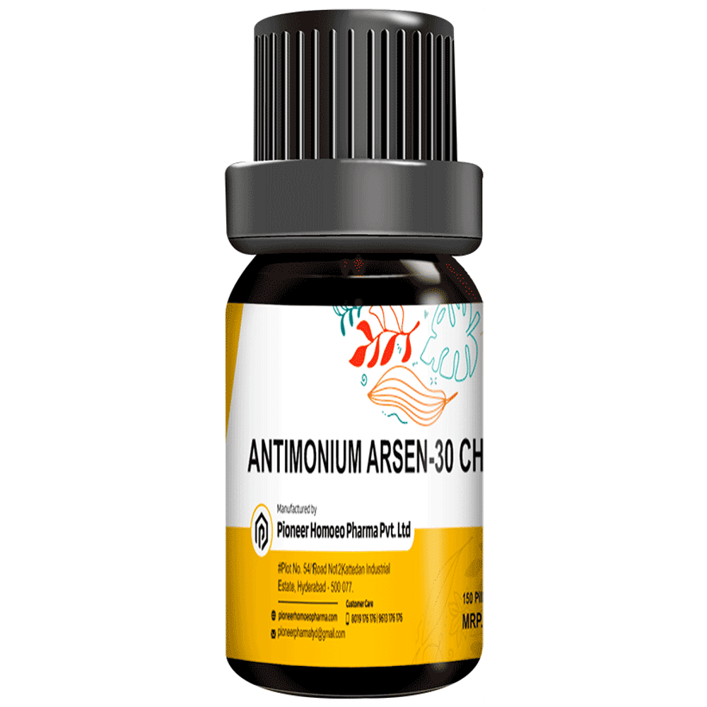 Pioneer Pharma Antimonium Arsenic Globules Pellets Multidose Pills 30 CH bottle of 150 tablets