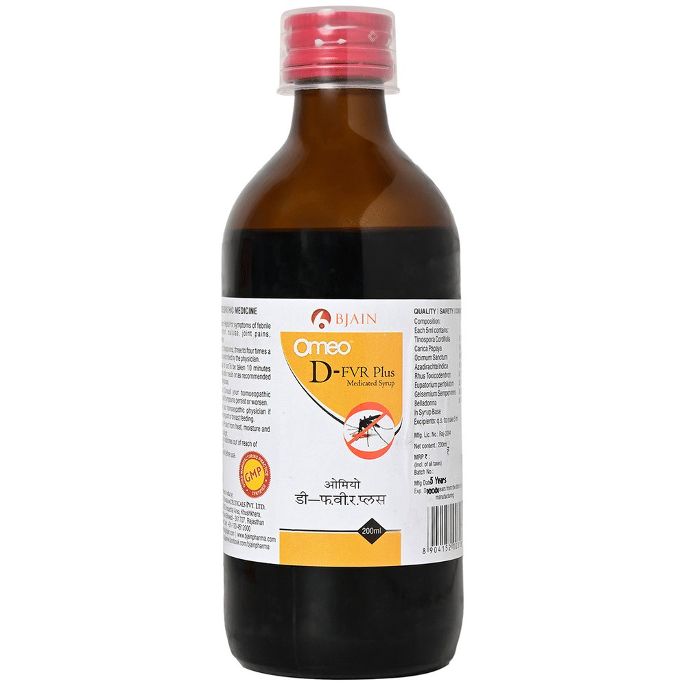 Bjain Omeo D-FVR Plus Syrup bottle of 200 ml Syrup