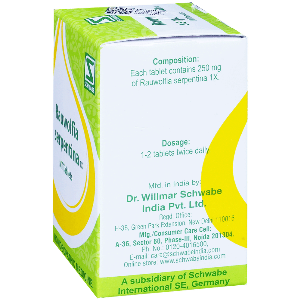 Dr Willmar Schwabe India Rauwolfia Serpentina Tablet 1X bottle of 20 gm Tablet