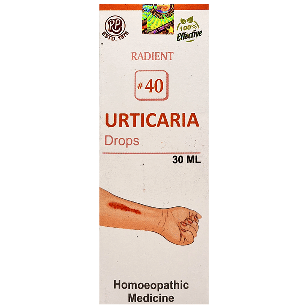 Radient #40 Urticaria Drops bottle of 30 ml Oral Drops
