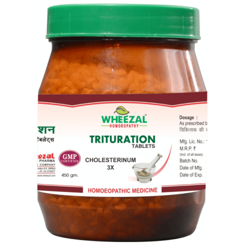 Wheezal Cholesterinum Trituration Tablet 3X jar of 450 gm Trituration Tablet