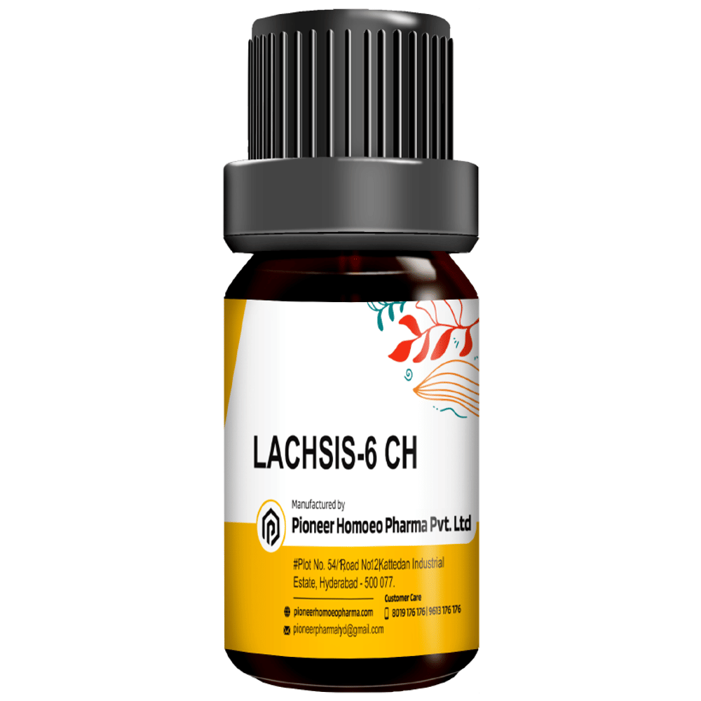 Pioneer Pharma Lachsis Globules Pellets Multidose Pills 6 CH bottle of 150 tablets