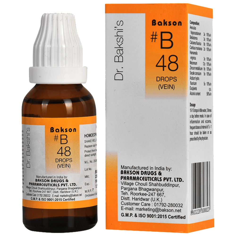Bakson B48 Vein Drop bottle of 30 ml Drop