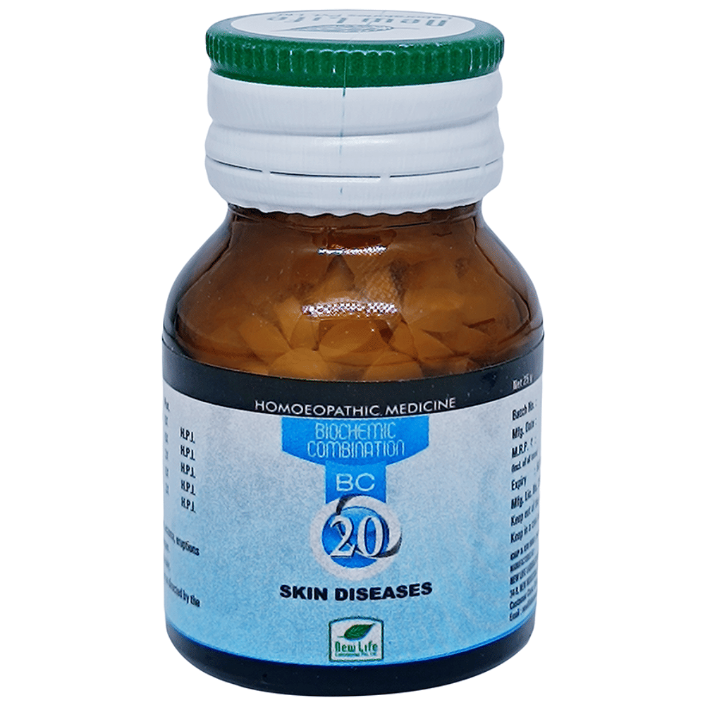 New Life Bio Combination No.20 Skin Diseases bottle of 25 gm Biocombination Tablet