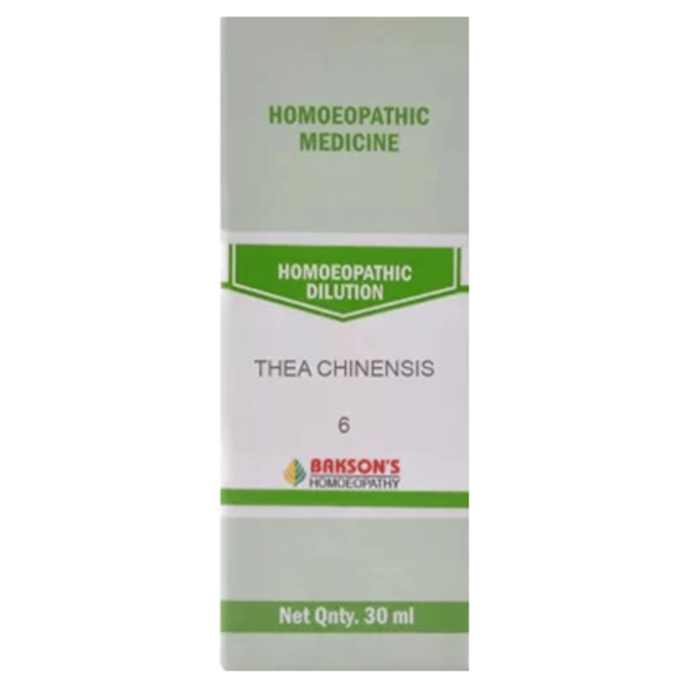 Bakson's Homeopathy Thea Chinensis Dilution 6 CH bottle of 30 ml Dilution