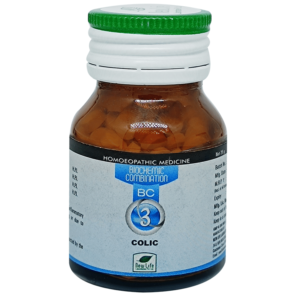 New Life Bio Combination No.3 Colic bottle of 25 gm Biocombination Tablet New Life Bio Combination No.3 Colic bottle of 25 gm Biocombination Tablet