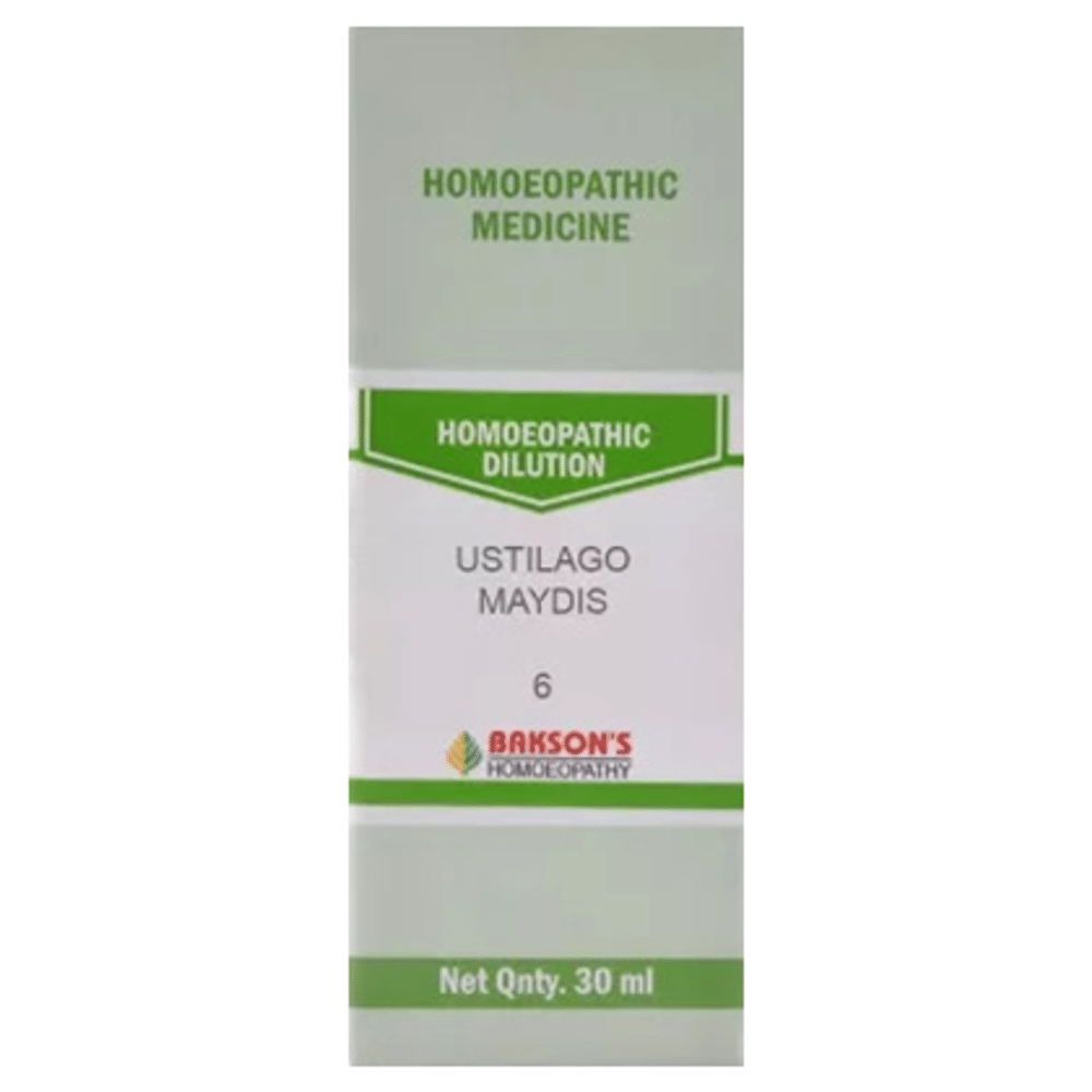 Bakson's Homeopathy Ustilago Maydis Dilution 6 CH bottle of 30 ml Dilution