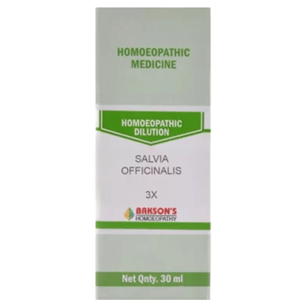 Bakson's Homeopathy Salvia Officinalis Dilution 3X bottle of 30 ml Dilution
