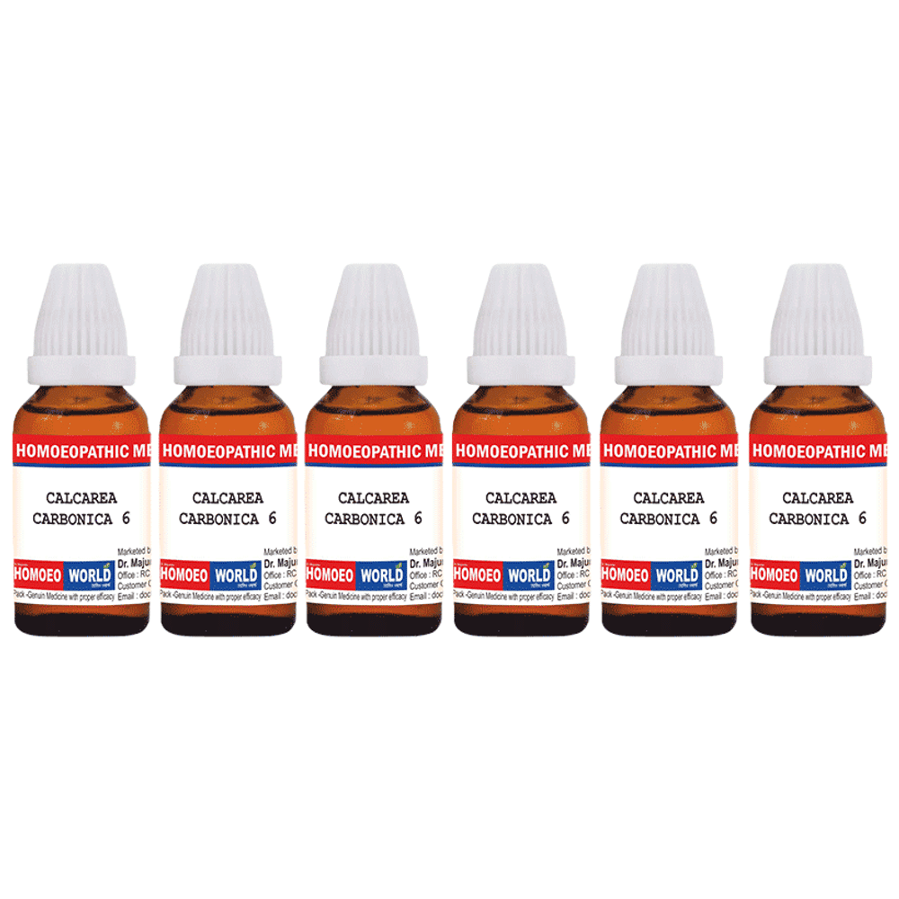 Dr. Majumder Homeo World Calcarea Carbonica Dilution (30ml Each) 3 CH combo pack of 6 Packs