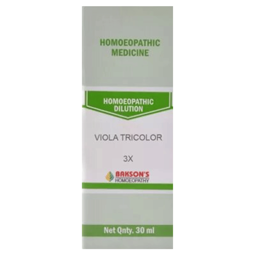 Bakson's Homeopathy Viola Tricolor  Dilution 3X bottle of 30 ml Dilution