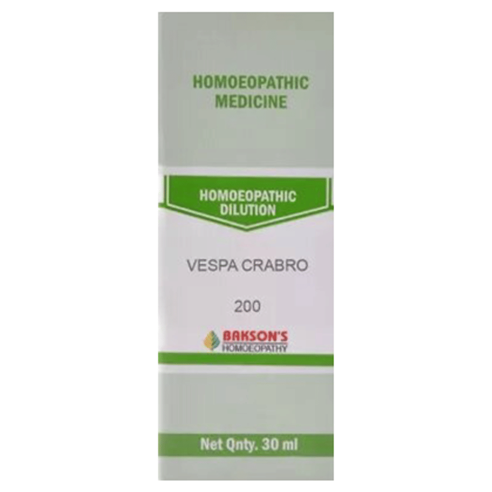 Bakson's Homeopathy Vespa Crabro  Dilution 200 bottle of 30 ml Dilution