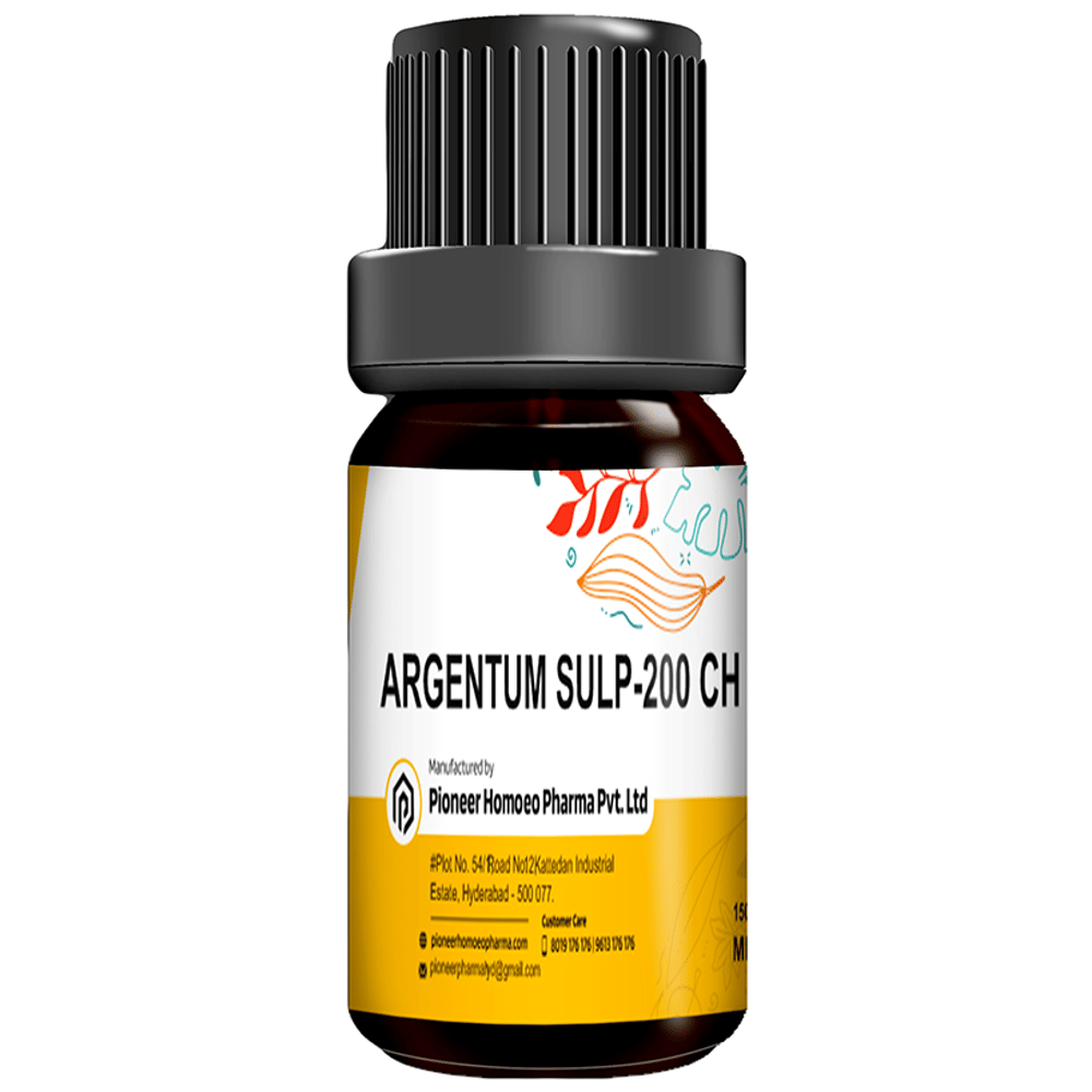 Pioneer Pharma Argentum Sulph Globules Pellet Multidose Pills 200 CH bottle of 150 tablets Pioneer Pharma Argentum Sulph Globules Pellet Multidose Pills 200 CH bottle of 150 tablets
