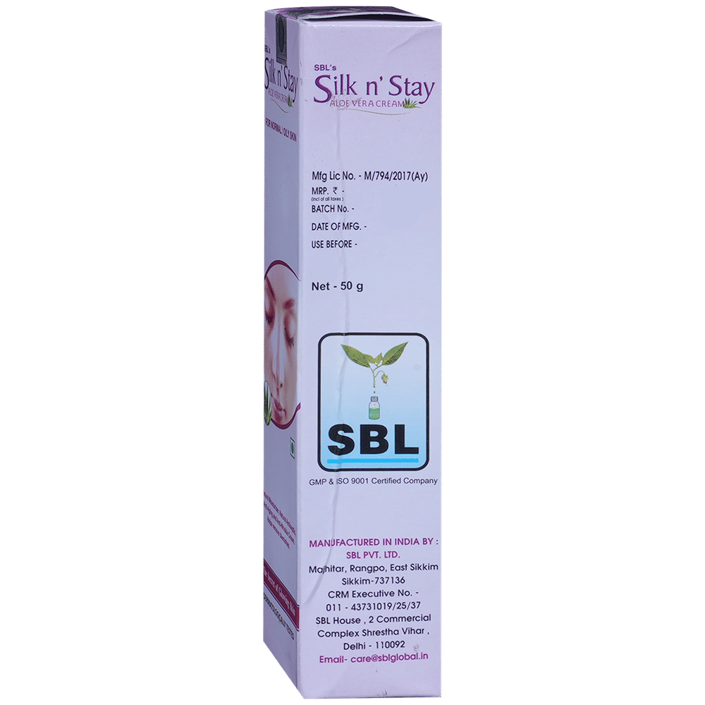 SBL Silk N Stay Aloe Vera Cream for Normal / Oily Skin tube of 50 gm Cream