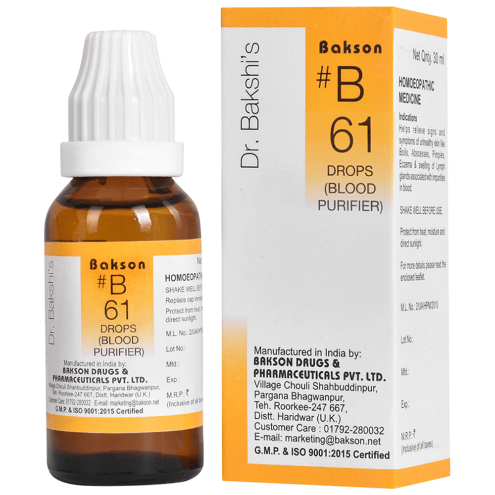 Bakson B61 Blood Purifier Drop bottle of 30 ml Drop