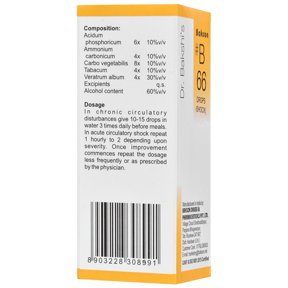 Bakson B66 Shock Drop bottle of 30 ml Drop