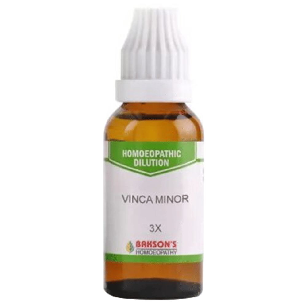 Bakson's Homeopathy Vinca Minor  Dilution 3X bottle of 30 ml Dilution
