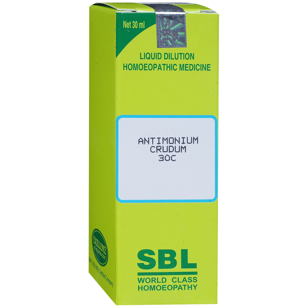 SBL Antimonium Crudum Dilution 30 CH bottle of 30 ml Dilution SBL Antimonium Crudum Dilution 30 CH bottle of 30 ml Dilution