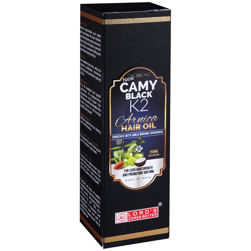 Lord's Camy Black K2 Arnica Hair Oil bottle of 150 ml Oil