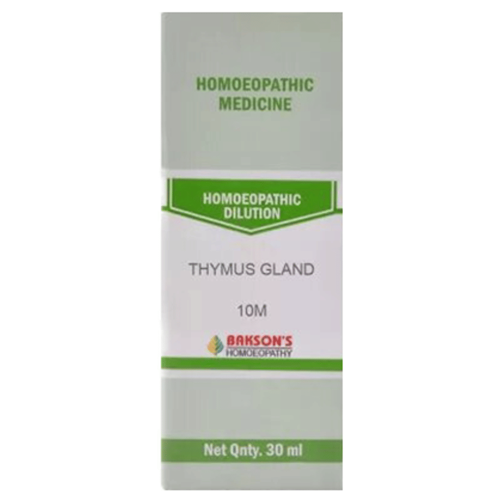 Bakson's Homeopathy Thymus Gland Dilution 10M bottle of 30 ml Dilution Bakson's Homeopathy Thymus Gland Dilution 10M bottle of 30 ml Dilution