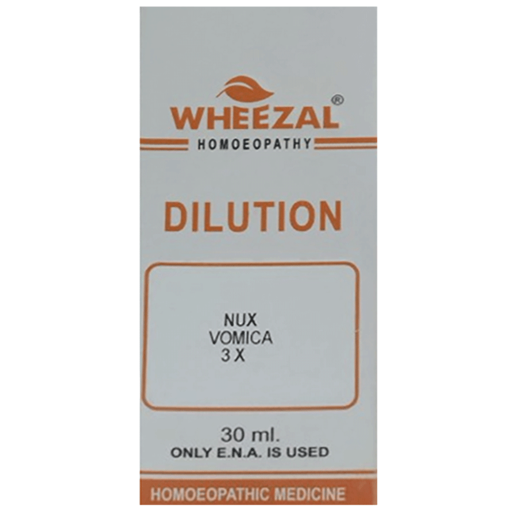 Wheezal Nux Vomica Dilution 3X bottle of 30 ml Dilution
